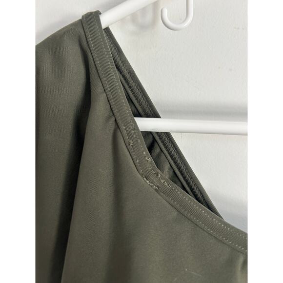 TRINA TURK SWIM Monaco Off The Shoulder Ruffle One Piece Swimsuit Sz 6 Green - Picture 6 of 10